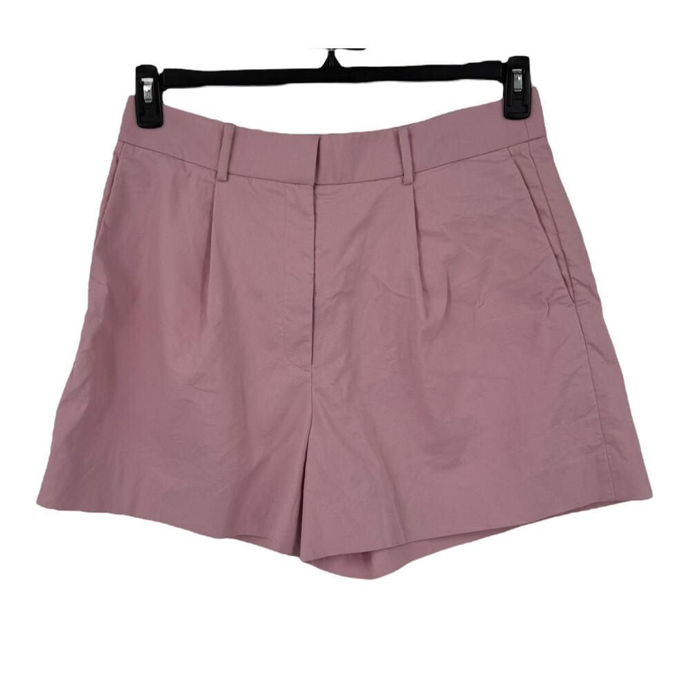 Rebecca Taylor Mauve Pink Pleated Front Cotton Shorts